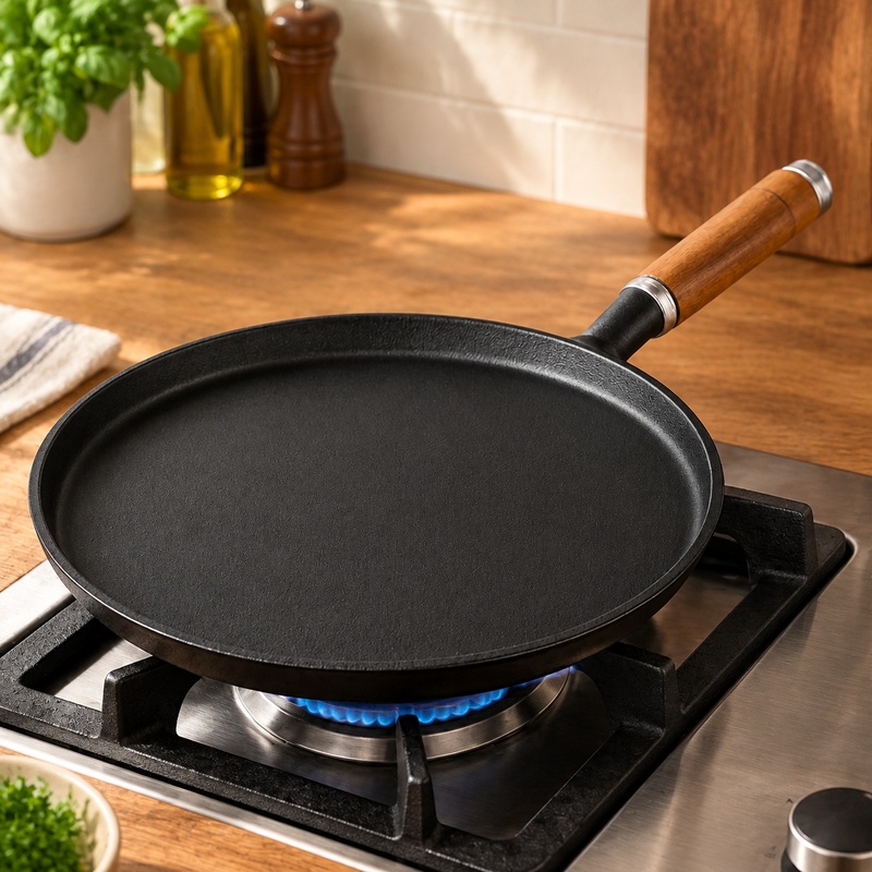 Egg Waffle Pan - Poêle à frire en fonte robuste,