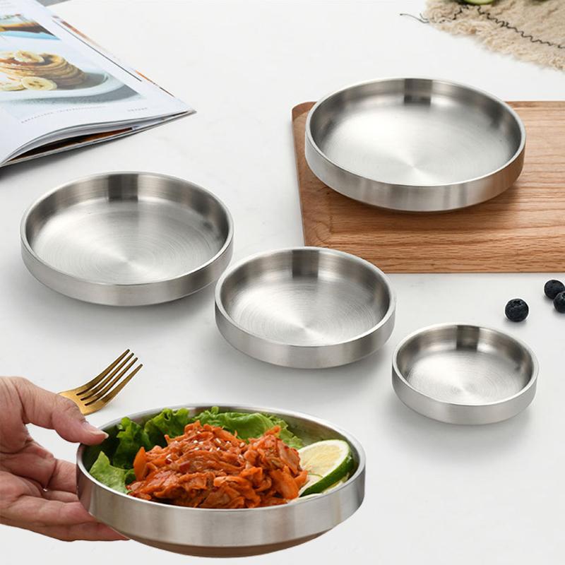Dim Sum Basket - Assiette en acier inoxydable à fond