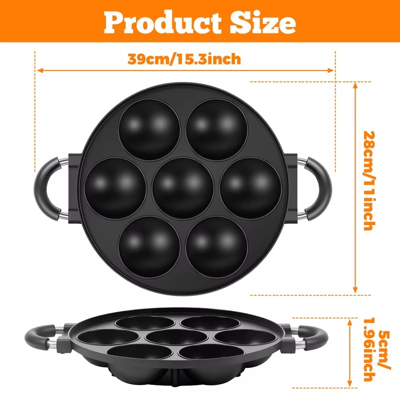Moule en aluminium à 7 cavités - Egg Waffle Pan avis et prix
